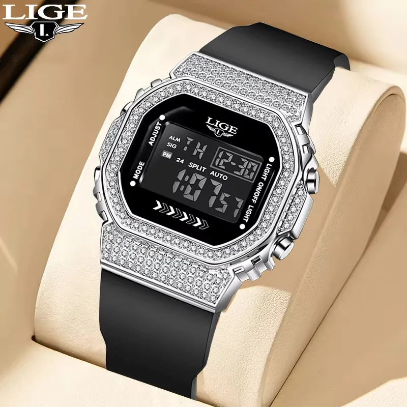 LIGE Спортивные электронные мужские часы на открытом воздухе, силиконовые модные повседневные часы, водонепроницаемые светящиеся будильники, цифровые мужские часы с автоматической датой