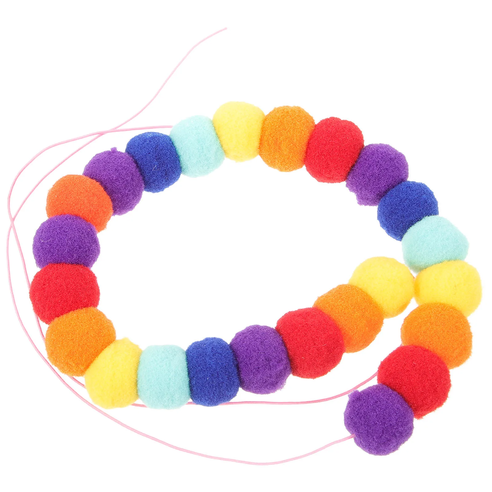 

Colorful Dog Collar with Pom Pom Accent Adjustable Soft Skin-Friendly Pet Necklace for Puppies Small Dogs Party Photo Shoot Use