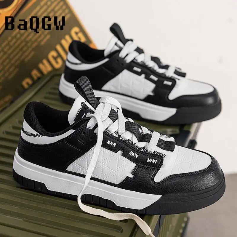 New Autumn Fashion Designer Patchwork Men's Skate Shoes Casual Sneakers Luxury Outdoor Versatile Comfortable Lace-up Breathable