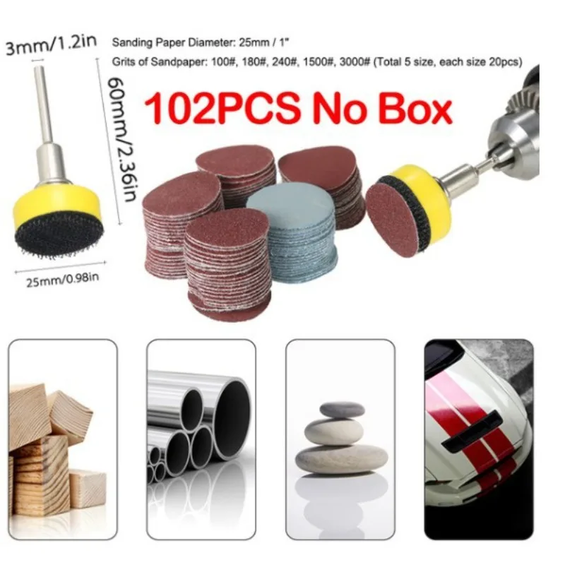 

Диск из наждачной бумаги 1 дюйм, смешанный набор из 100 листов, 1 штука, для шлифовальной машины с 6-лучевым диском, зернистость 100, 180, 240, 1500, 3000P, запасные части