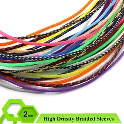 2/5/10/20/50m Braided Sleeves 2mm Cable Management Protection High Density PET Wire Cover Snake Skin Braided Sheath Wire Sleeve
