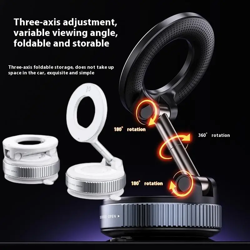 

1 Piece Foldable Suction Cup And MagSafe Car Phone Holder Mount Compatible For Phone 12/13/14/15/16 Pro/Max DIY Accessories