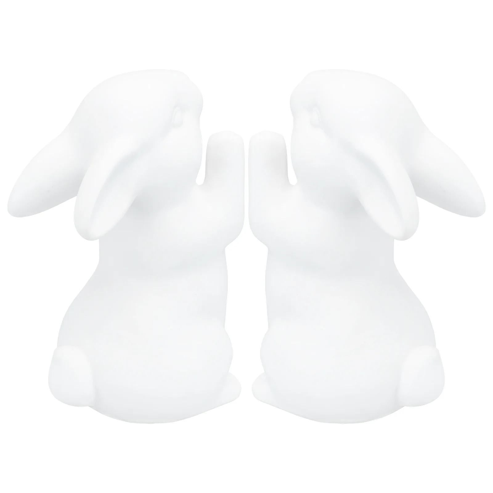 2 Pcs Book Decor Desk White Rabbit Ends Cute for Shelves Quirky Desktop Bookshelf