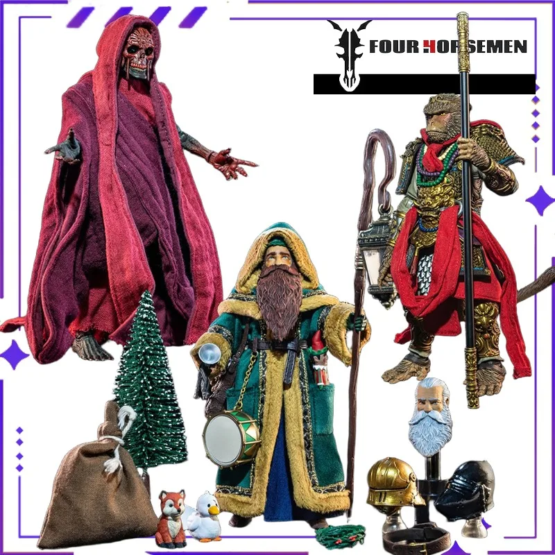 

Four Horsemen Studios Genuine Figura Obscura Series Santa Claus, Mask of The Red Dead Demon, Monkey King Sun Wukong Model Toy