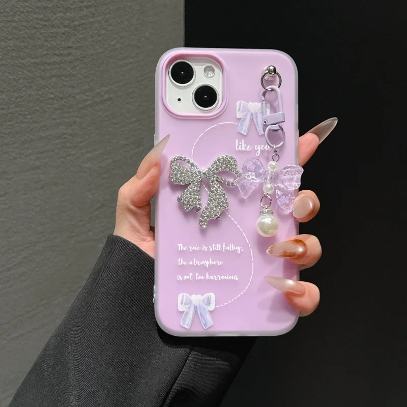 بريق Bowknot قلادة الغلاف ل ممن لهم رينو 14F 13F 12F 11F 14 13 12 برو A5X A3X A5 برو A17 A60 A78 5G لون الحلوى جراب هاتف