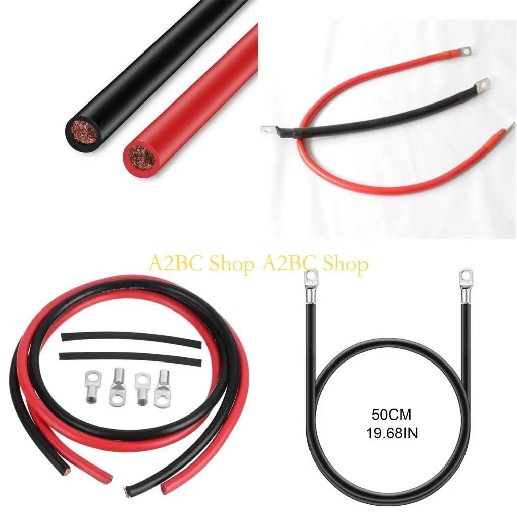 A2BC 12V Battery Ground Wire Connection Cable Terminal for Car Inverter Cord 2pcs