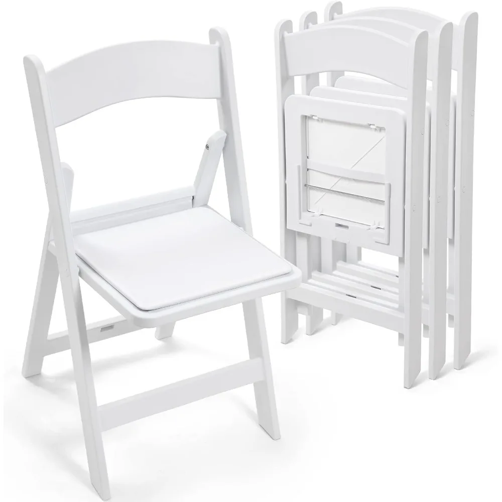 

4 Pack Folding Chairs White Plastic Folding Chair