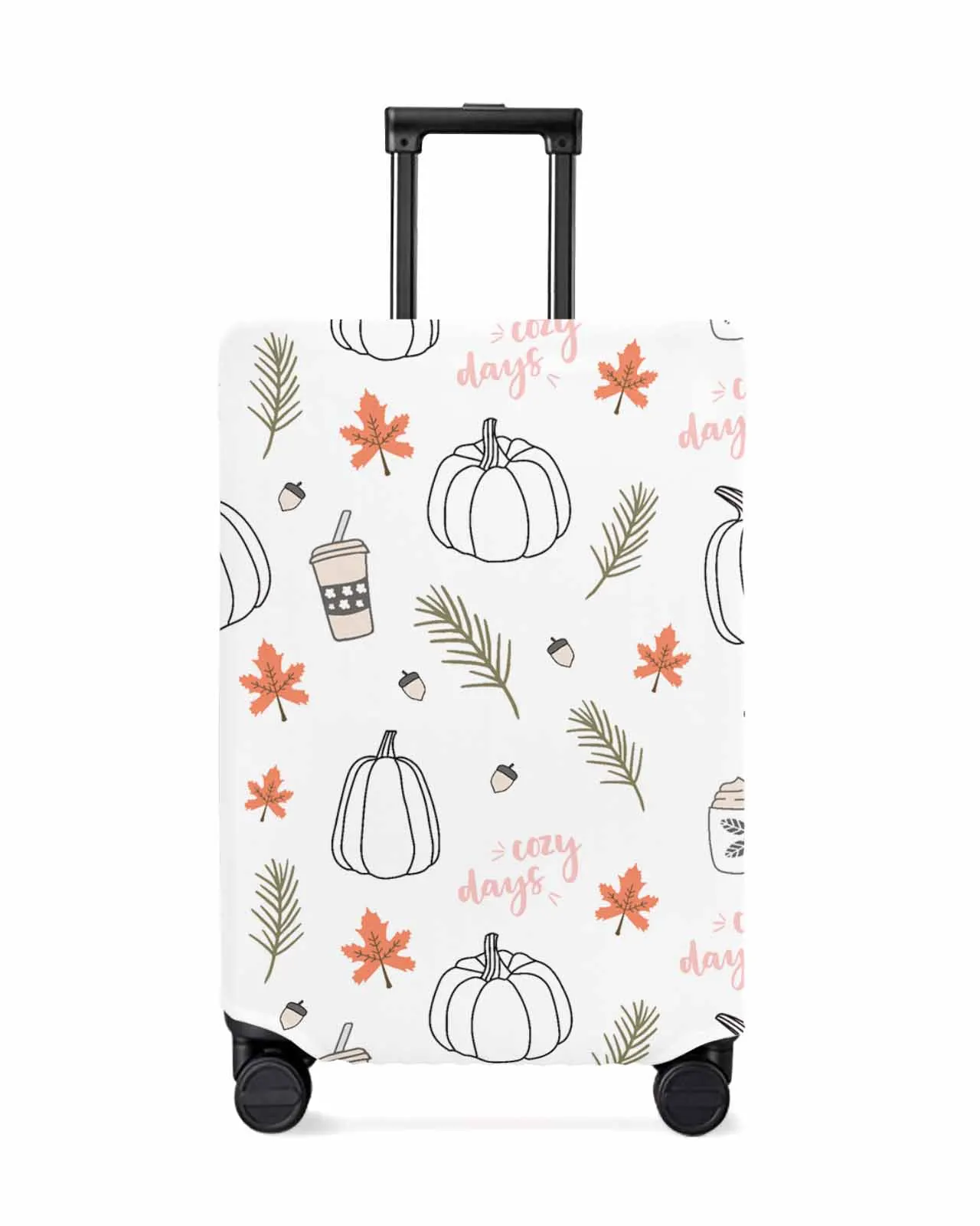 

Thanksgiving Autumn Pumpkin Maple Leaf Coffee Luggage Cover Elastic Baggage Cover For 18-32 Inch Suitcase Case Dust Cover