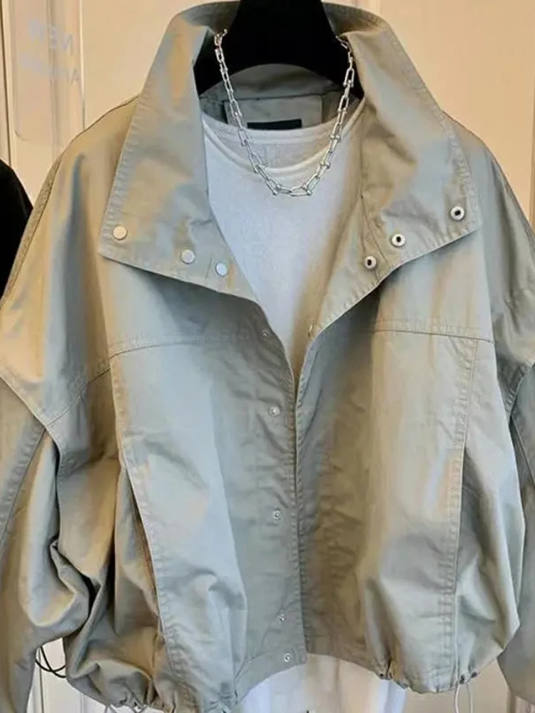 Fashionable Short Workwear Jacket Women's Spring Autumn New Small Size Best Selling Coat Stylish Top Zipper Closure Long Sleeve
