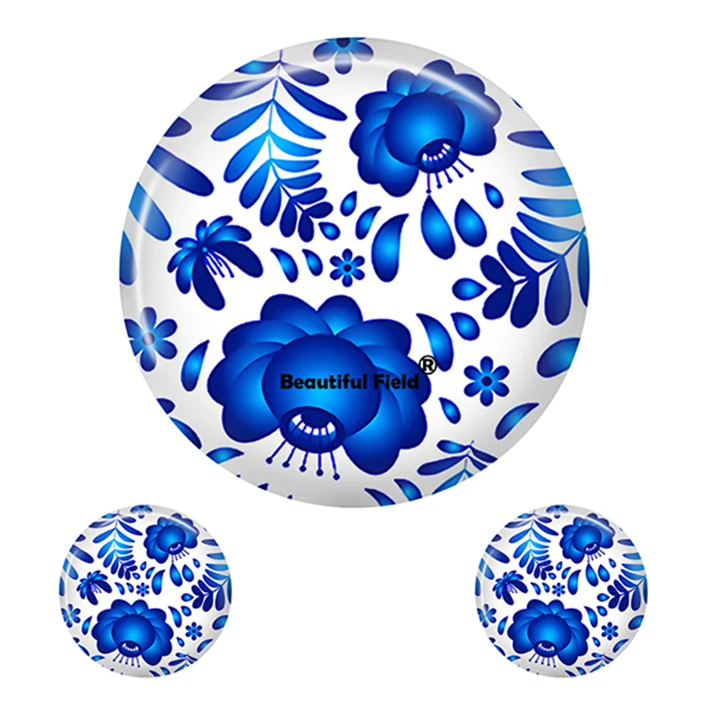 8-40mm DIY Jewelry Accessories Photo Glass Cabochon Pattern Round Glass Cabochons Colorful Beautiful Cameo Tiny Floral G120C