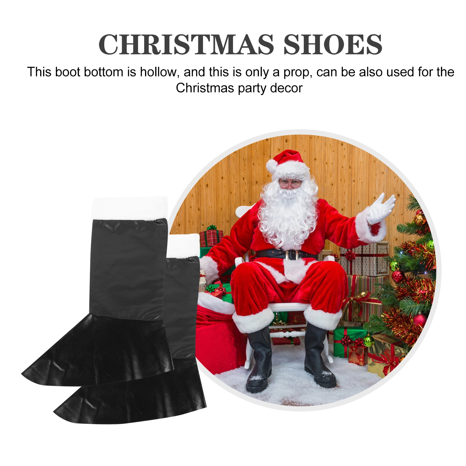 

1 Pair Santa Claus Boot Cover Christmas Sock Shoe Premium Santa Cosplay Accessories Party Favors Decor Costume Props