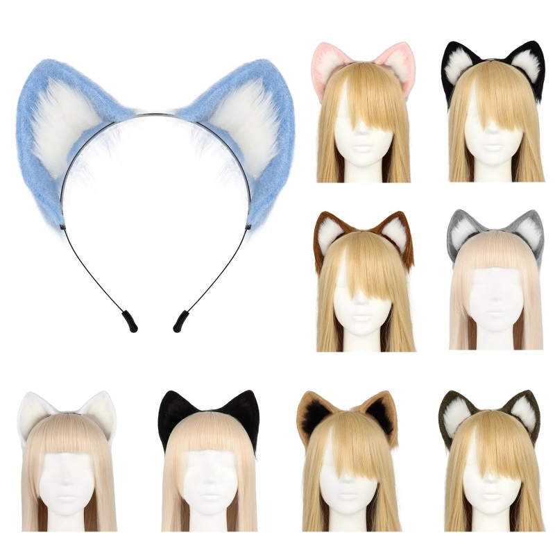 

for Cat Ears Durable Hair Hoop Women Headband Live Broadcast for Head Band for Rave Halloween Cosplay Hair Accessor NEW