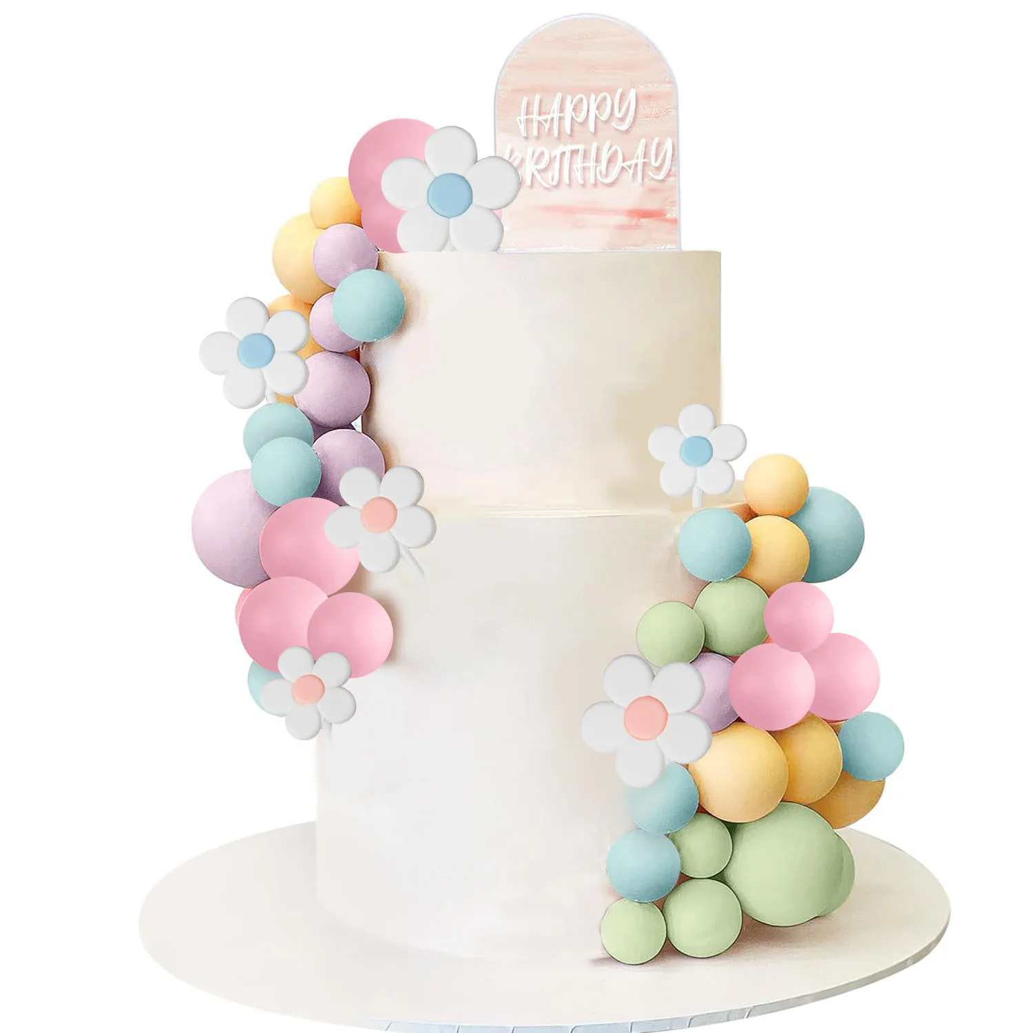 Boho Kuchen Topper Kuchen Topper Mini Kugeln Acryl Kuchen Topper Gänseblümchen Blume Kuchen Topper Für Kuchen Dekorieren Hochzeit Party Liefert