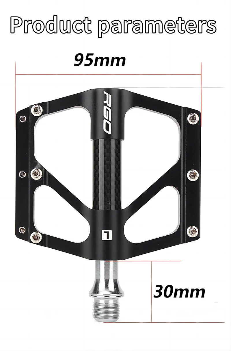 RGO Carbon Faser Pedal Rennrad Pedal 3-Lager Aluminium Legierung Anti-skid Mountainbike Pedal Fahrrad Zubehör – Detail 8