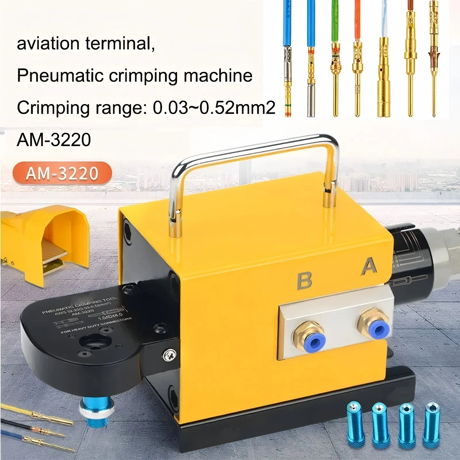 

Пневматический пресс для обжима четырехжильных коаксиальных разъемов, высокопроизводительный станок для обжима контактных штырей авиационных разъемов