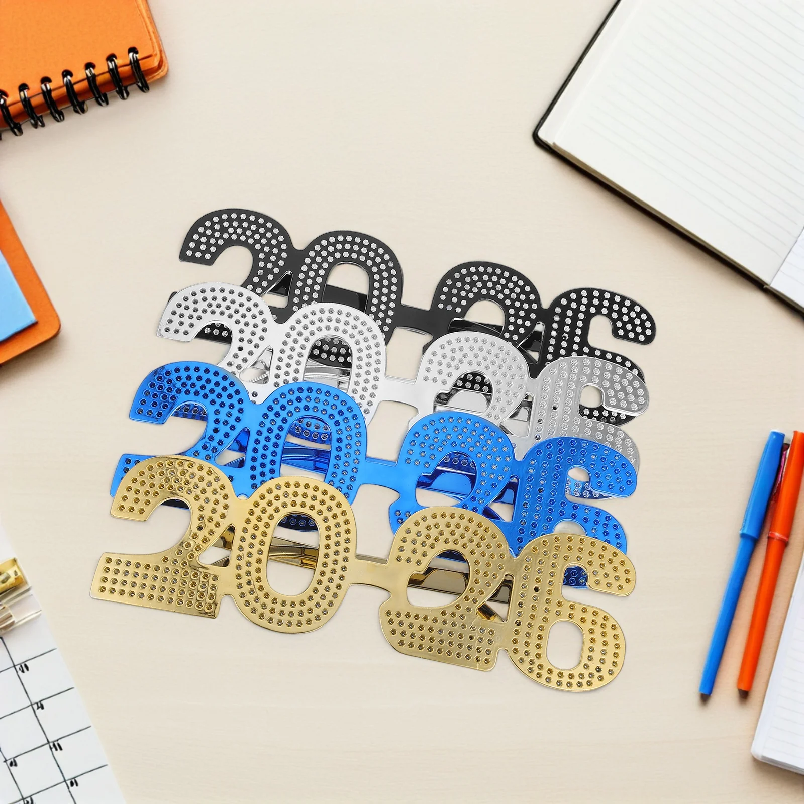 

4Pcs 2026 Eyeglasses Glitter Number Glasses New Year Eve Party Funny Photo Booth Props Celebration Supplies New Year Eve Glasses
