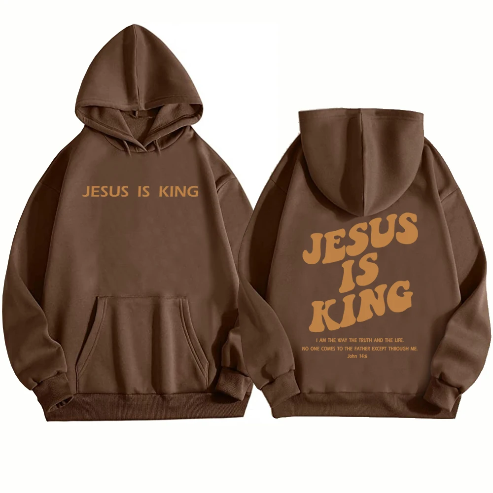 Jesus Is King Hoodie Christian Faith Sweatshirt Jesus Saves Man Woman Harajuku Pullover Tops Streetwear