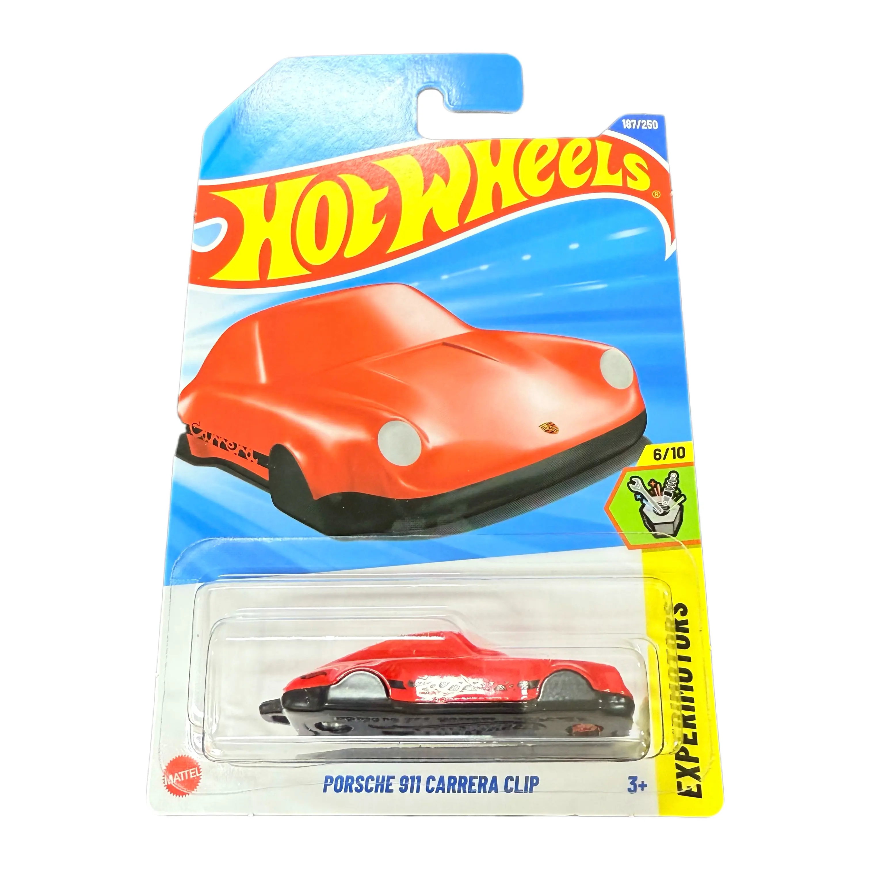

Металлическая литая модель Hot Wheels 2025 Porsche 911 Carrera Clip Red, масштаб 1:64, игрушечный автомобиль