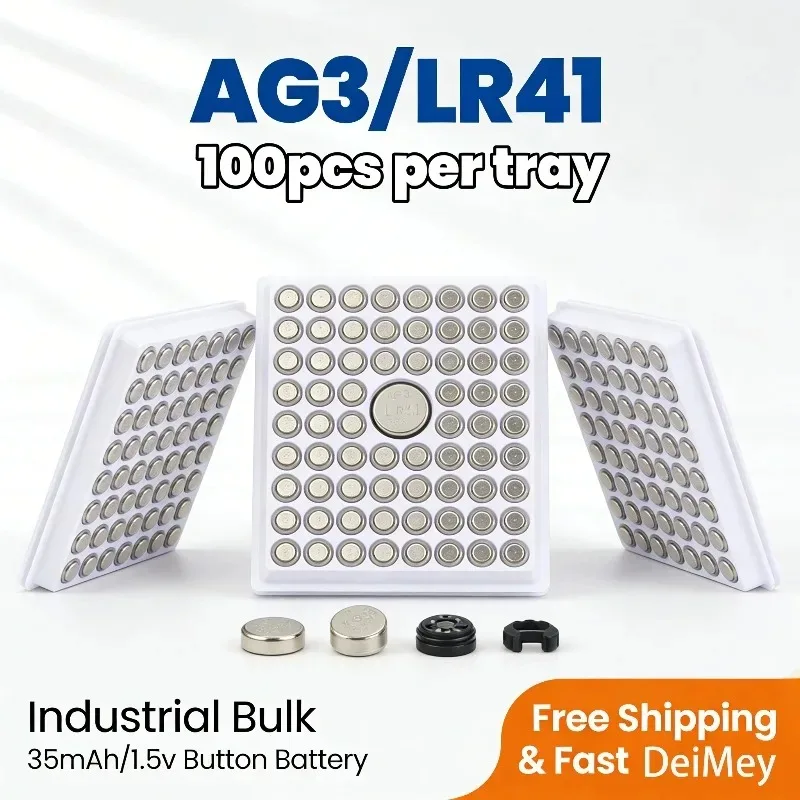 AG3 LR41 1.5V Alkaline Battery High Capacity Button Cell for LED Decor Lights, Laser Pointer, Toy, Watch