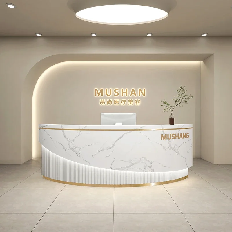 Beauty salon Bar Women's clothing store Bar Arc training Medical guide Dental clinic Reception office table salon reception desk