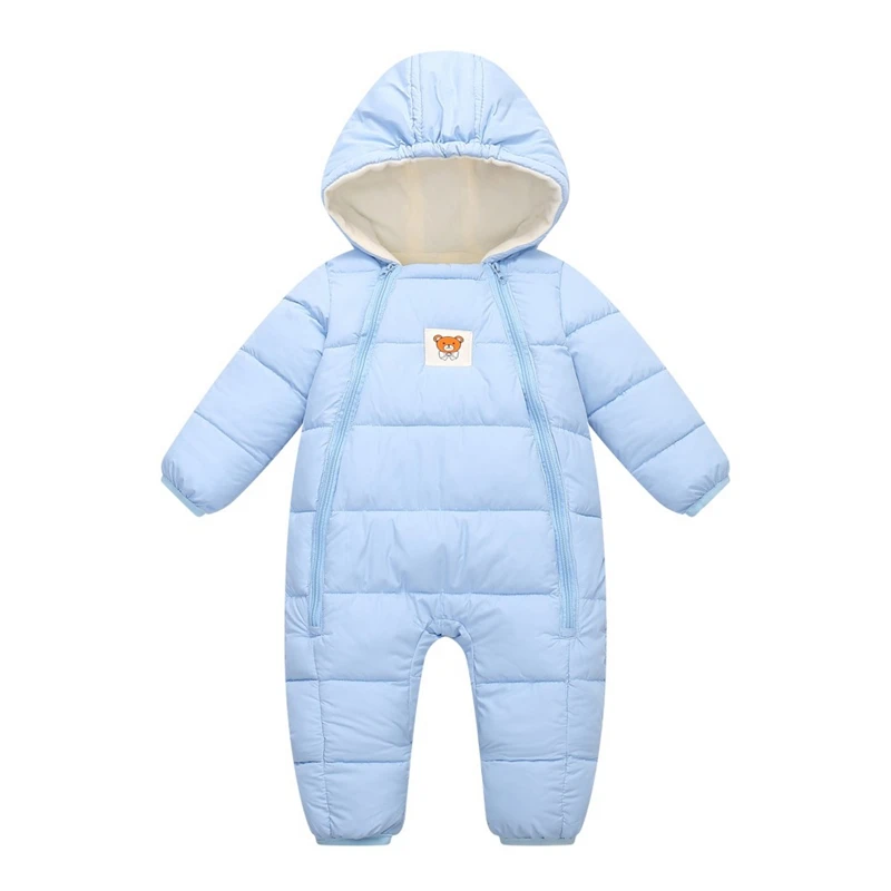 SnuggleBug: Stylish Hooded Winter Jumpsuit for Babies 0-12 Months- Extra Fluff, Extra Charm!