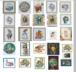 Lovely Counted Cross Stitch Kit, Beautiful Lovely Kit, Morning Lake Village Boat Vessel House Cottage, Home Dim 65091