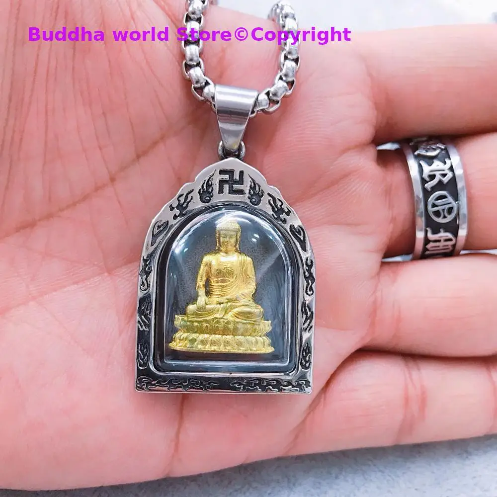 

$129 # Southeast Asia Thailand Greco-Buddhist pocket travel efficacious talisman Omnipotent Buddha card Mantra Pendant Amulet