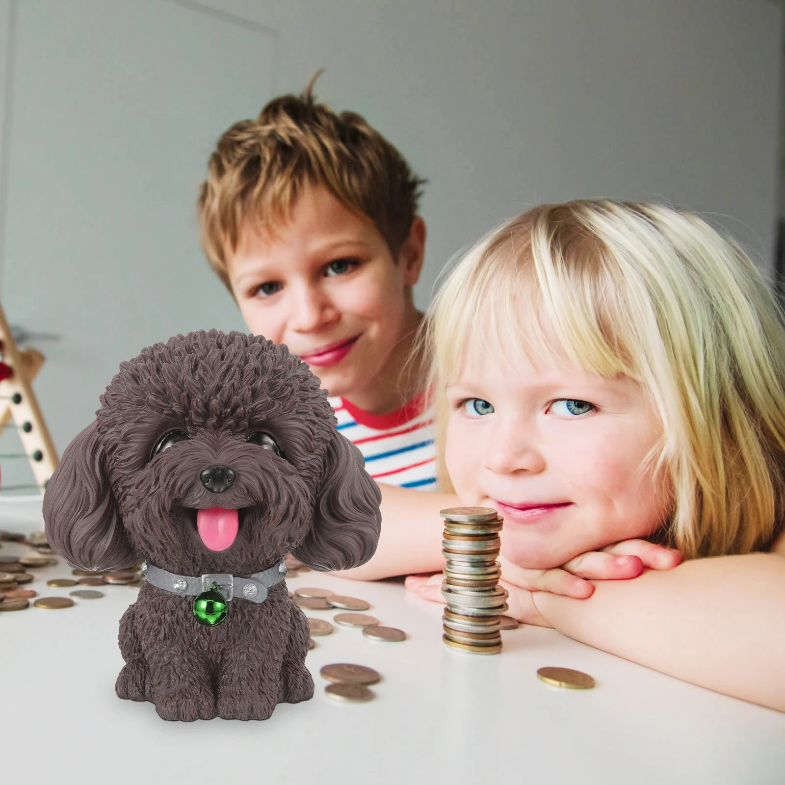 الكرتون الكلب أصبع البنك الفينيل سعة كبيرة الاطفال حصالة لطيف جرو توفير وعاء للأطفال عيد الميلاد هدية عيد الميلاد ديكور سطح المكتب