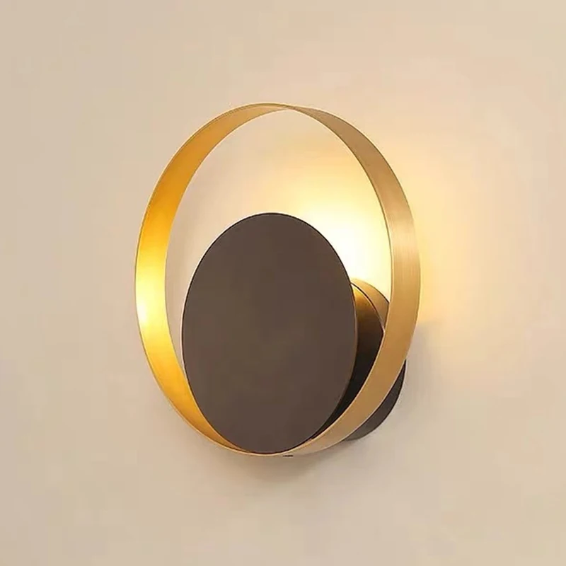 

Modern LED Wall Lights Indoor Ring Iron Wall Sconce Living Room Bedroom Bedside Wall Lamps Hallway Industrial Lighting Luminaire