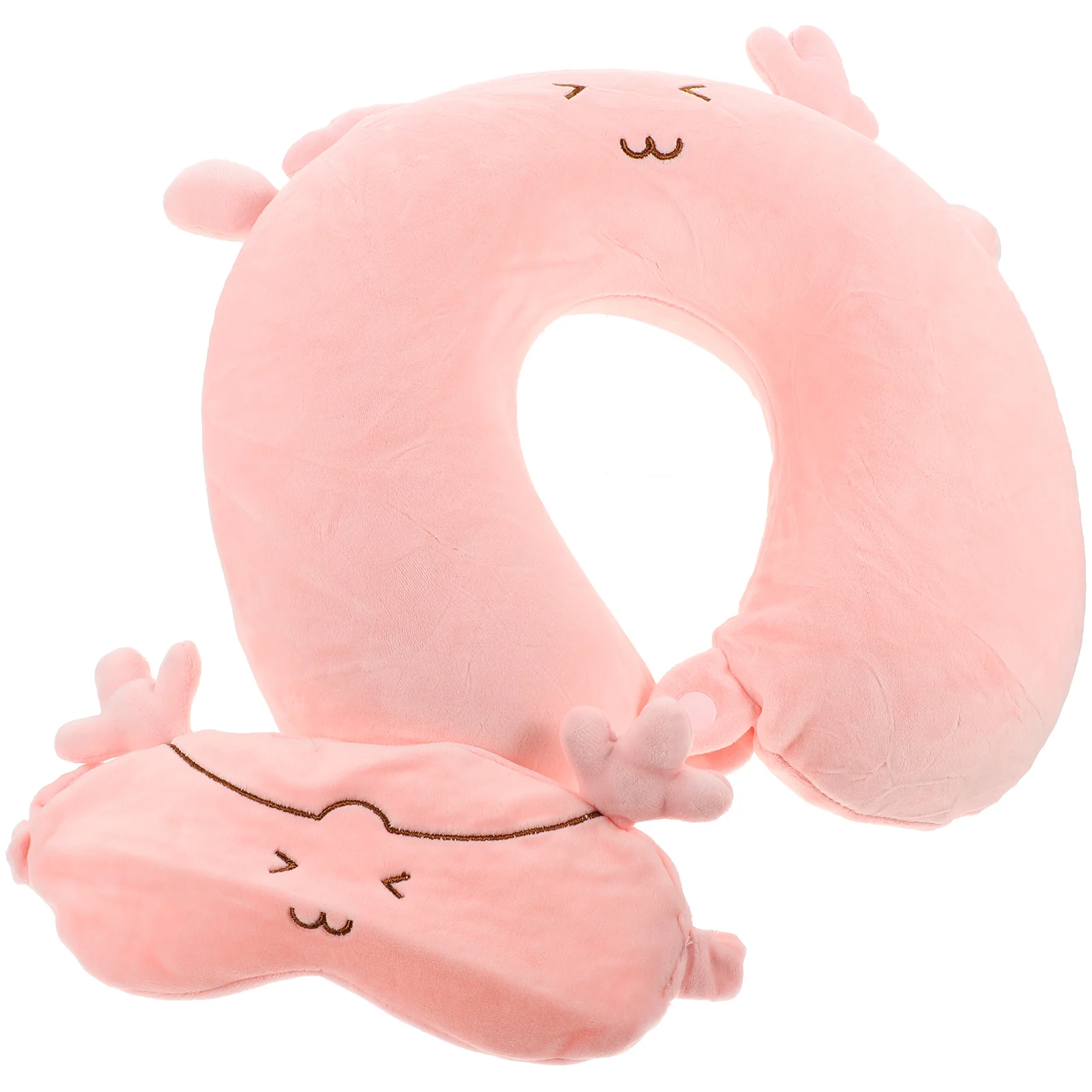 

1 Set Memory Foam Neck Pillow U-Shaped Travel Pillow With Eye Patch Portable Cervical Support For Airplane Outdoor