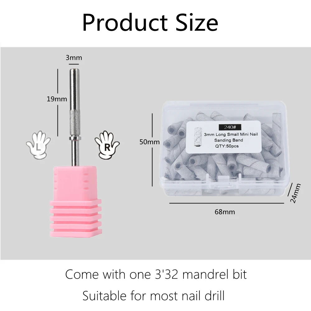 Nowy 50 SZTUK bardzo długich taśm szlifierskich Zebra Wiertło do paznokci Pielęgnacja stóp Polerowanie Manicure Żel do usuwania polskiego Narzędzia wymienne Obcinacz