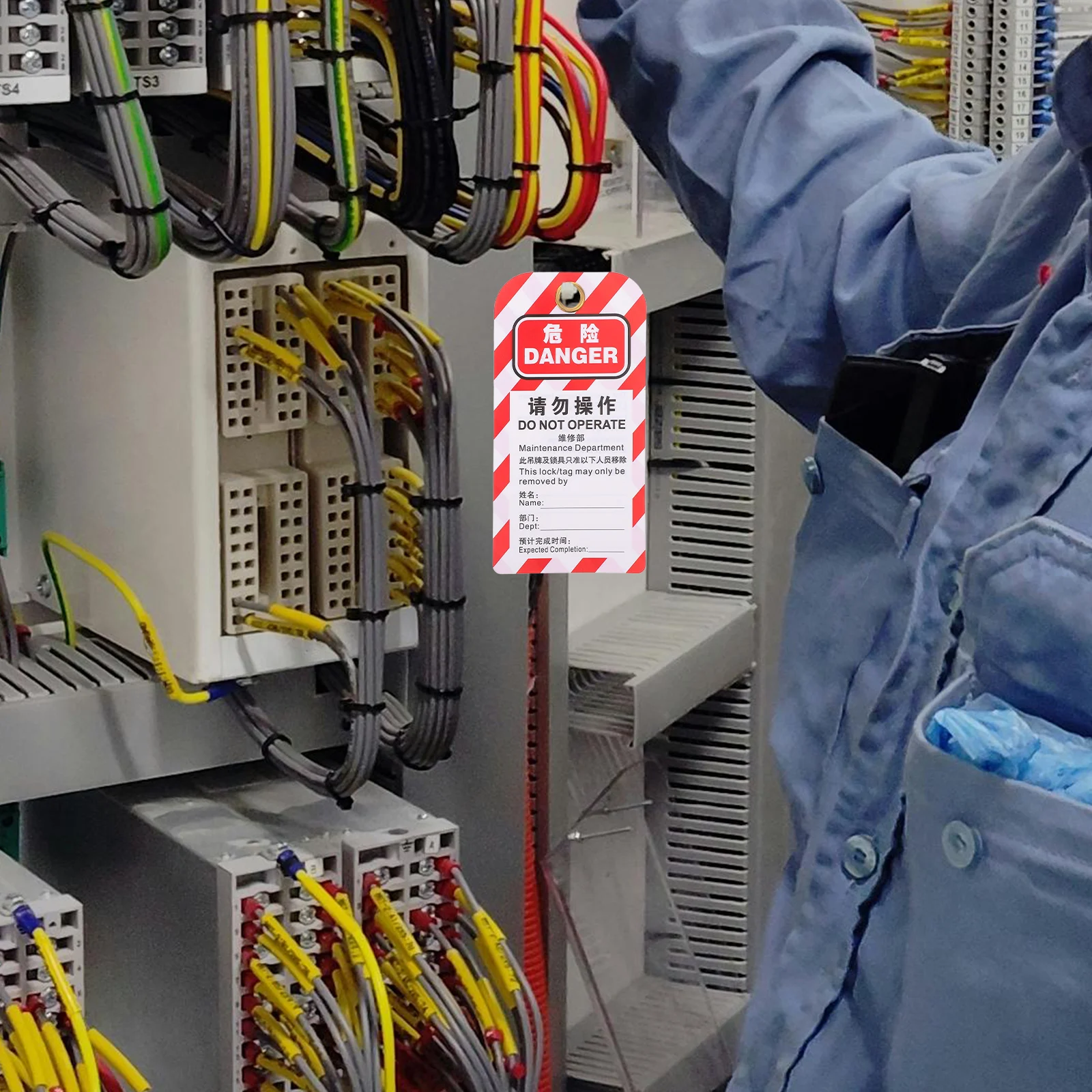 5 Pcs Tag Safety Lock Tags Warning Sign Label Do Not Operate Hanging Card Equipment