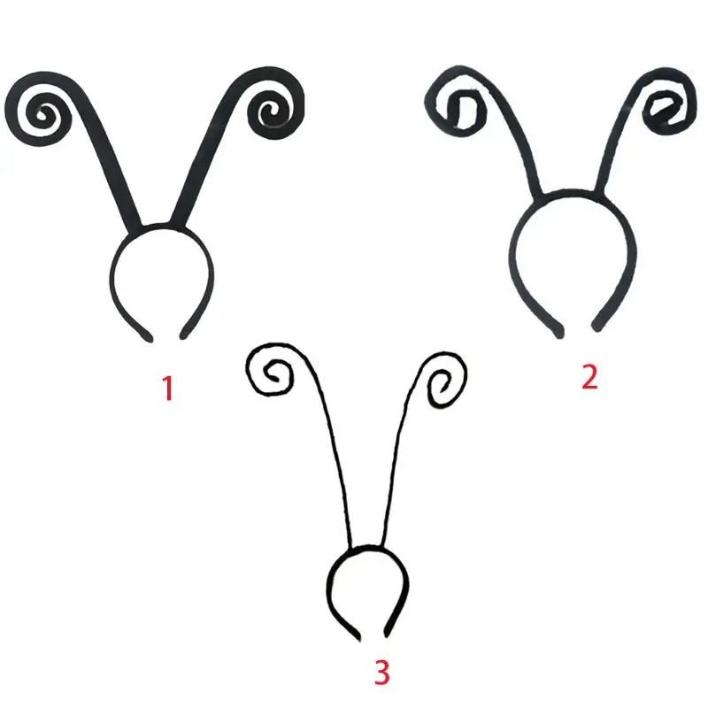 

Y1UB Novelty Adult Kids Long Antenna Headband Insect Black Hair Hoop Halloween Cosplay