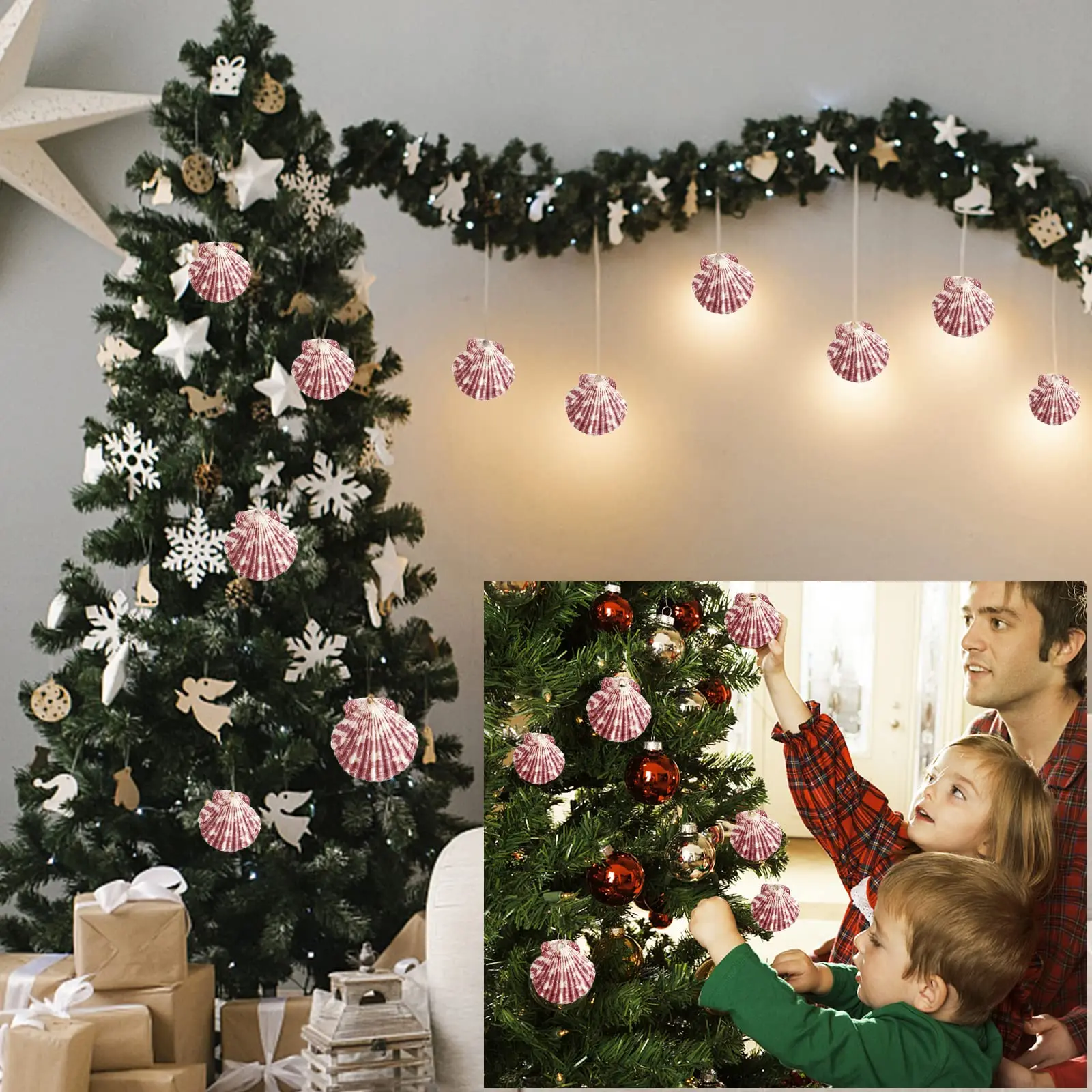 30 قطعة صدف صدف طبيعي من شاطئ البحر لديكور الحرف اليدوية لحفلات الزفاف وحفلات موضوع الشاطئ وديكورات المنزل