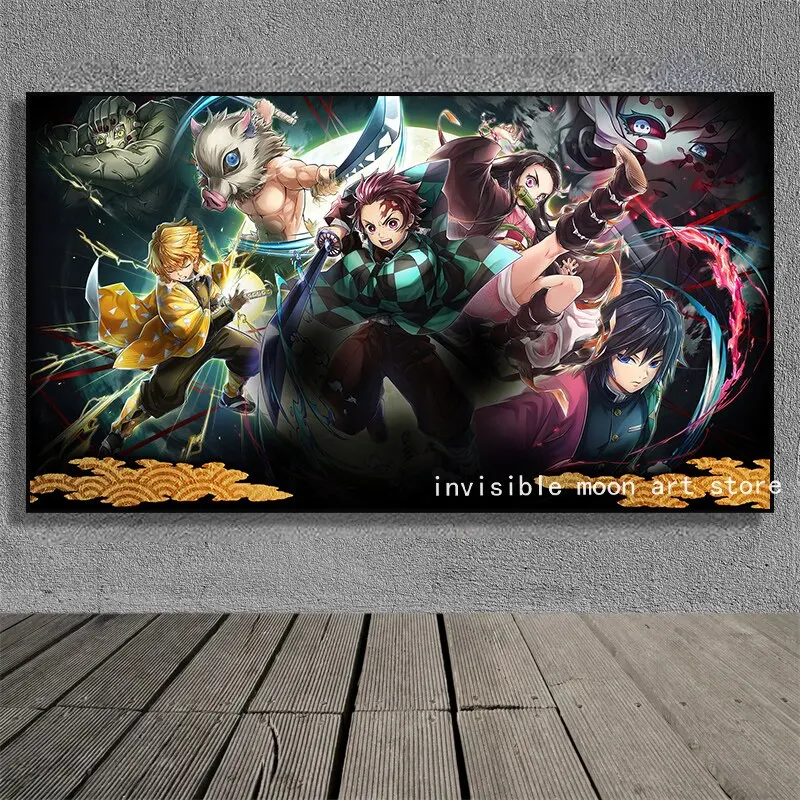 Classic Pop Anime Manga Demon Slayer Kimetsu No Yaiba Kamado Nezuko Canvas Art Posters  Wall Decor for Home