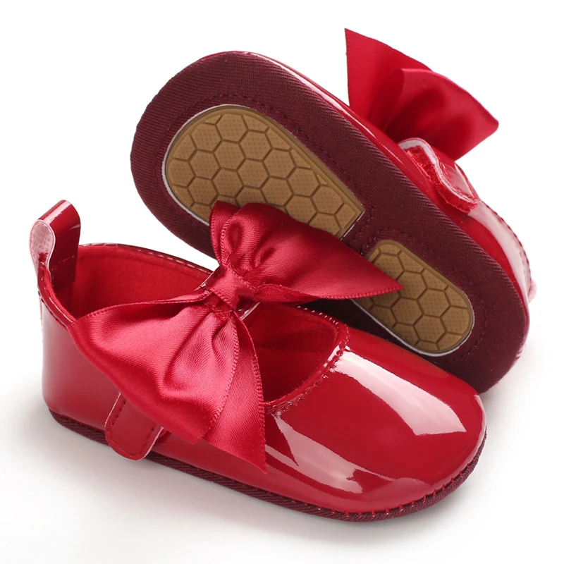 Spring and Autumn Style 0-1 Year Old Newborn Baby Girl Butterfly Bow Soft Sole Anti Slip Baby Cute Walking Shoes