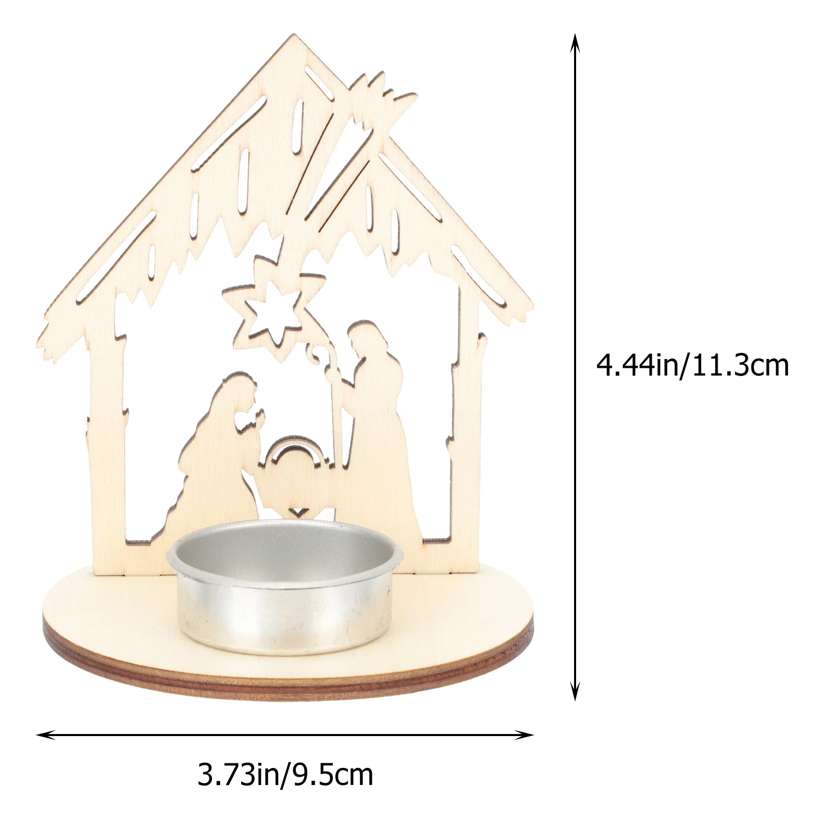 Imagen 4: Estante de madera para decoración de mesa, soporte rústico para decoración de comedor, candelabro, uso en festivales religiosos, 6 uds.
