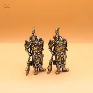 Vintage Copper -Schlüsselanhänger für Männer, Anhänger des chinesischen Gottes des Reichtums, Auto -Schlüsselanhänger, Bronze -Retro -Statuetten, Glücksgeschenke 10 Hauptverkäufe Gott der Gesundheit - №4