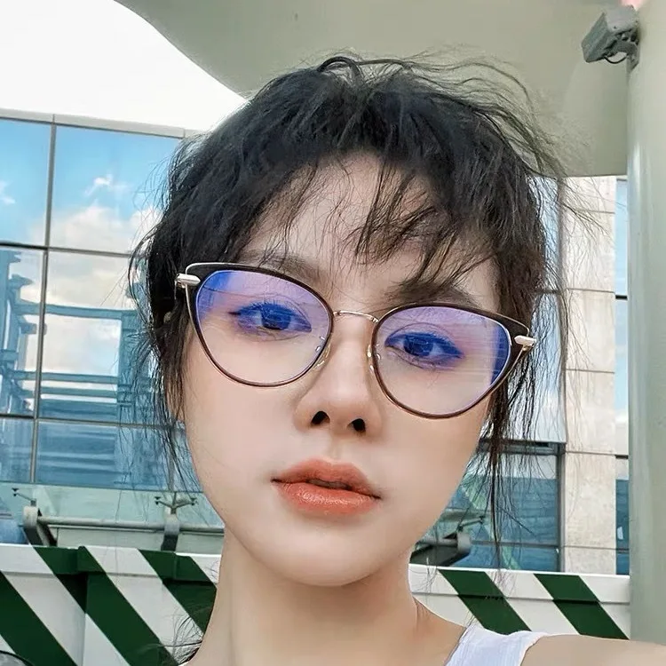 

Ультралегкие очки «кошачий глаз» в виде бабочки, винтажные синие светоблокирующие очки без рецепта, высокое качество, минималистичные модные очки в стиле ретро