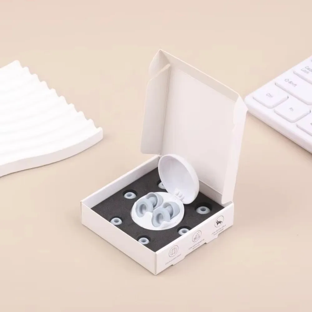 New 1 Box Silicone Earplugs Silicone Material Insulation Noise Reduction Earplugs Noise Reduction Insulation Earplugs Airplane