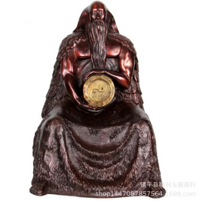 Bagua Patriarch Statue Human Ancestor Fuxi Bronze Statue Sitting Statue Ornament Metal Craft