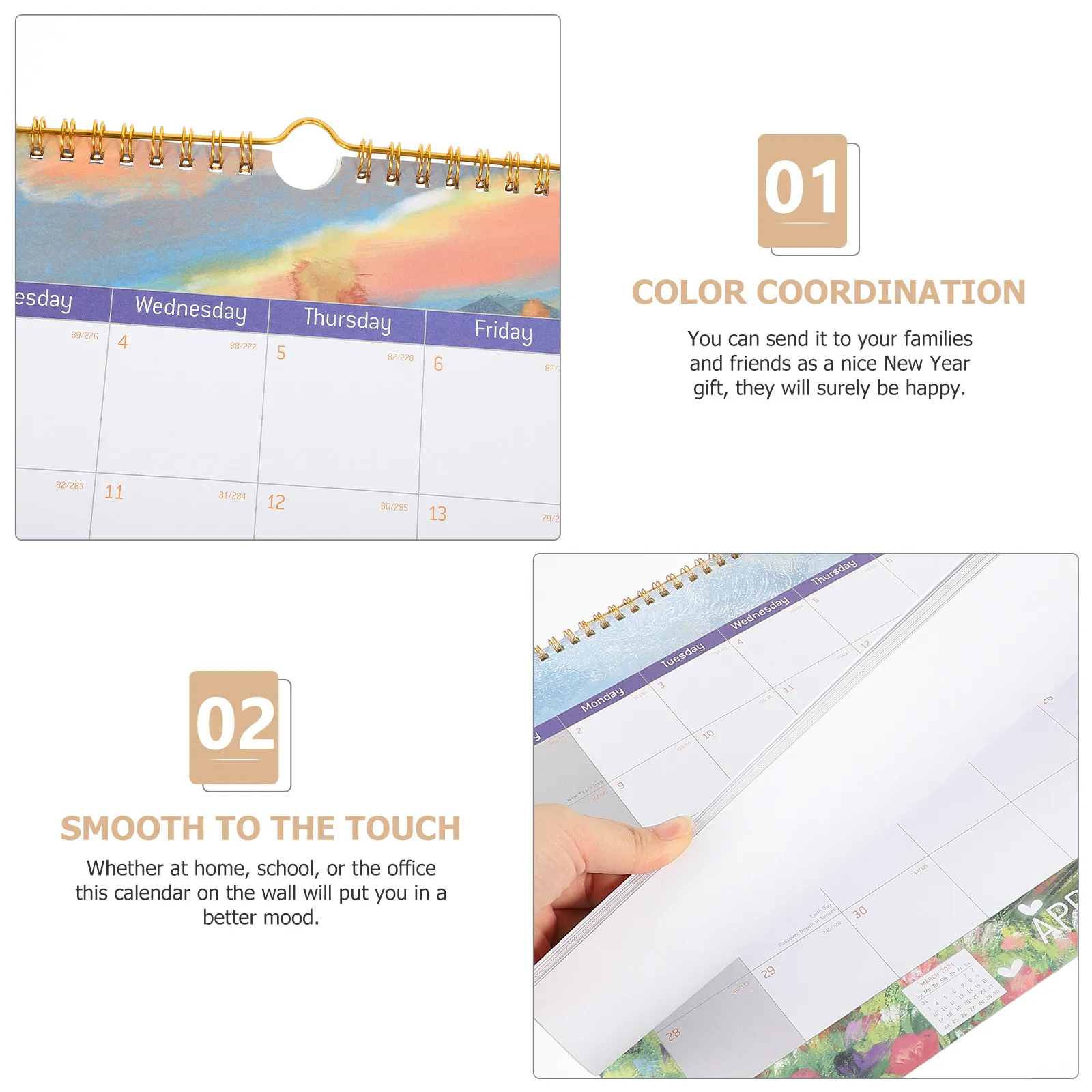

Decorative 2023 Wall Calendar English Monthly Organizer Household Use Note Taking Helper Important Date Reminder