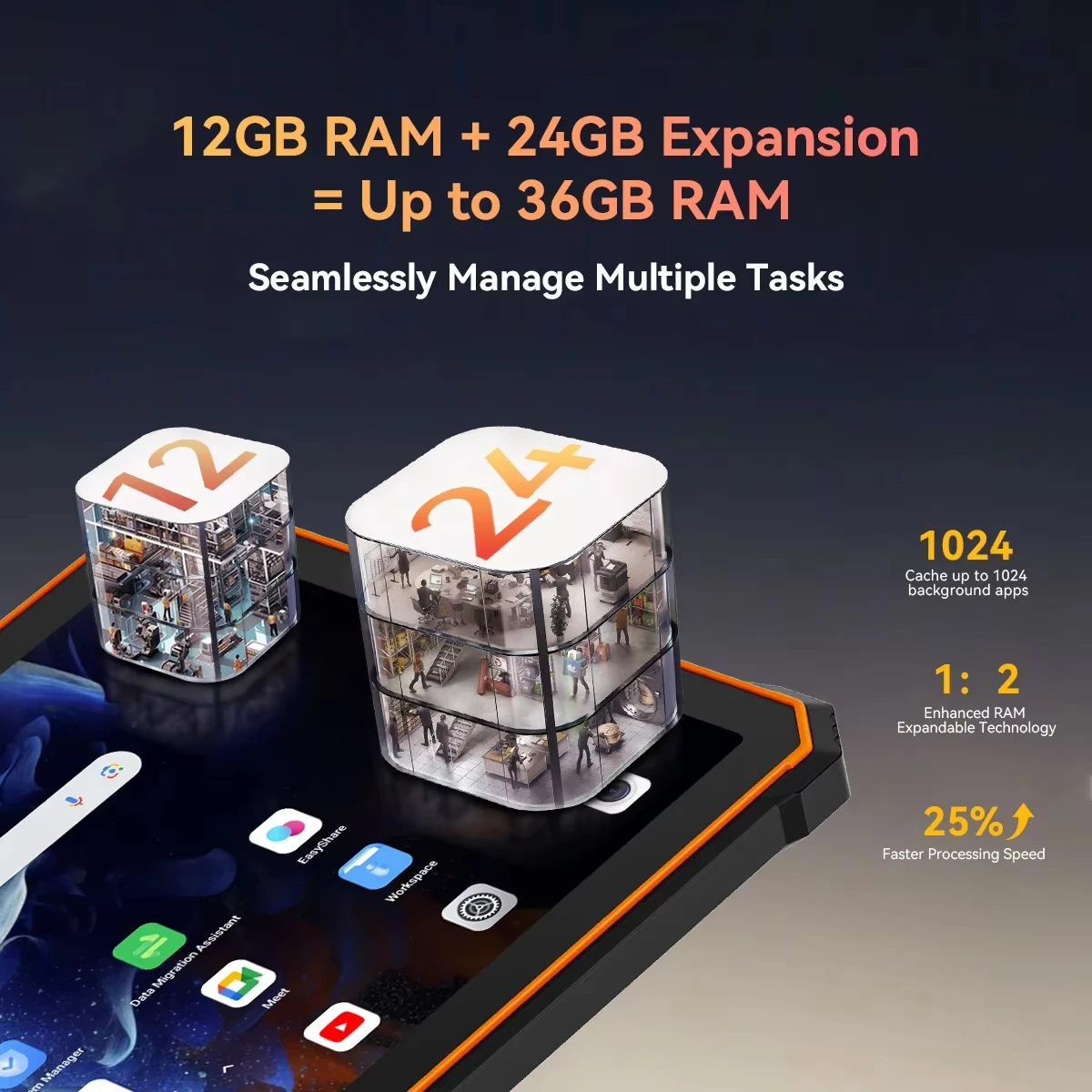 Blackview Active 10 Pro 5G Tablet robusti 11 "FHD+ Display 12GB 256G/512GB Android 14 30000mAh Batteria 108MP Fotocamera MTK 7300