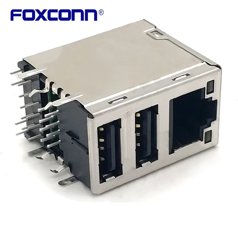 

Foxconn JFM38U1B-21C4-4F RJ45+Double Deck USB2.0 Gigabit Filter