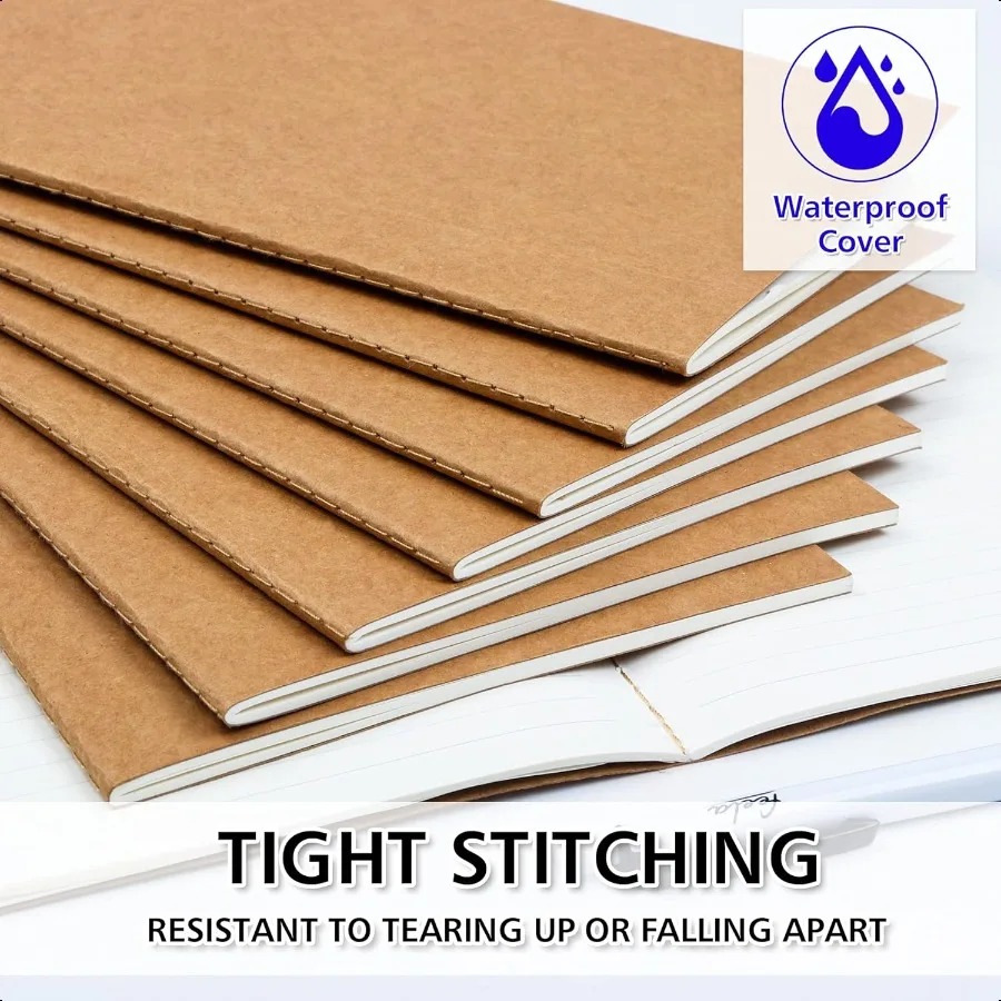 8 عبوات من دفاتر ملاحظات كرافت مقاس A5 مكونة من 60 صفحة فارغة مبطنة لمجلة السفر بغطاء ناعم دفاتر ملاحظات للنساء والفتيات والطلاب صنع خططًا مع