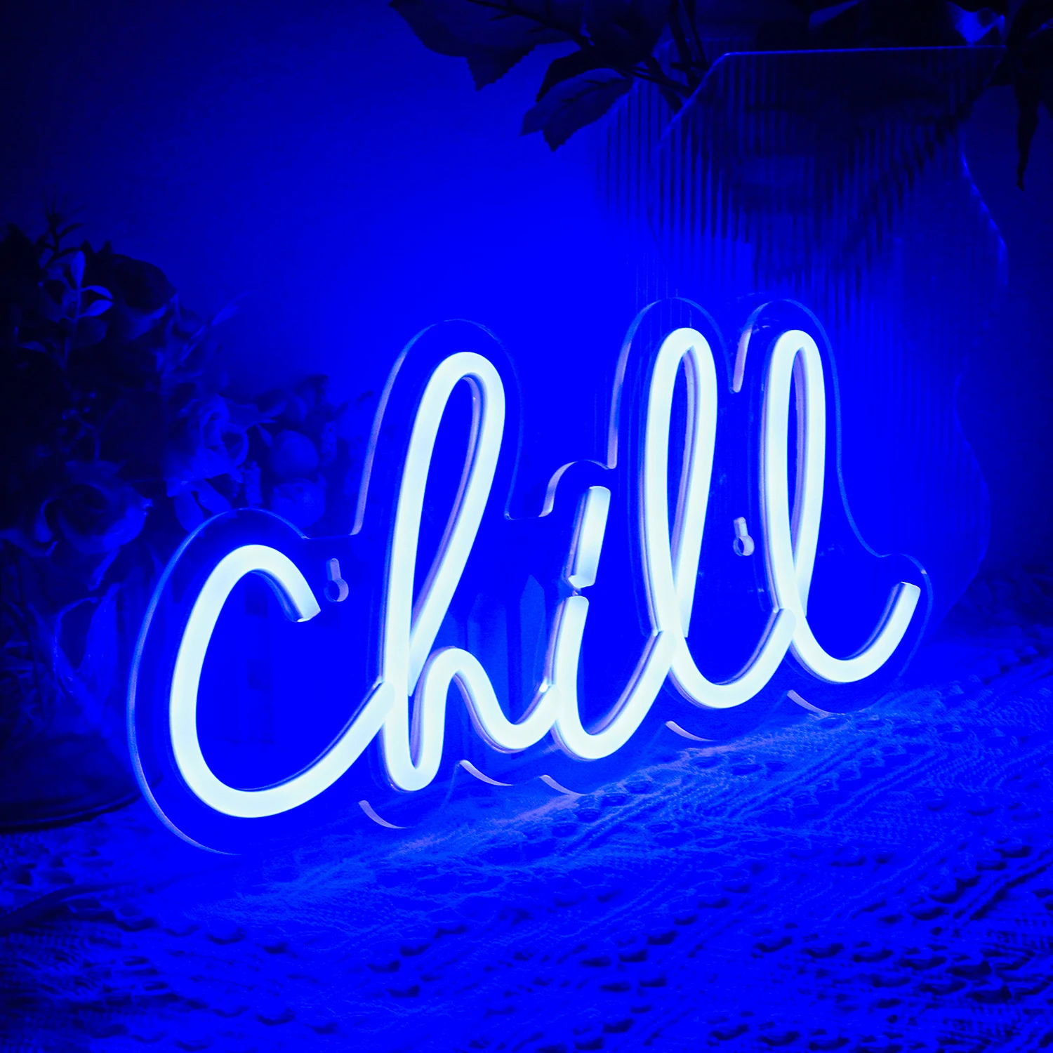 Chill Logo Neon Sign personalizzato personalizzato LED insegne al Neon decorazione della parete per camera da letto Bar Club Cafe Store decorazione della casa regalo leggero