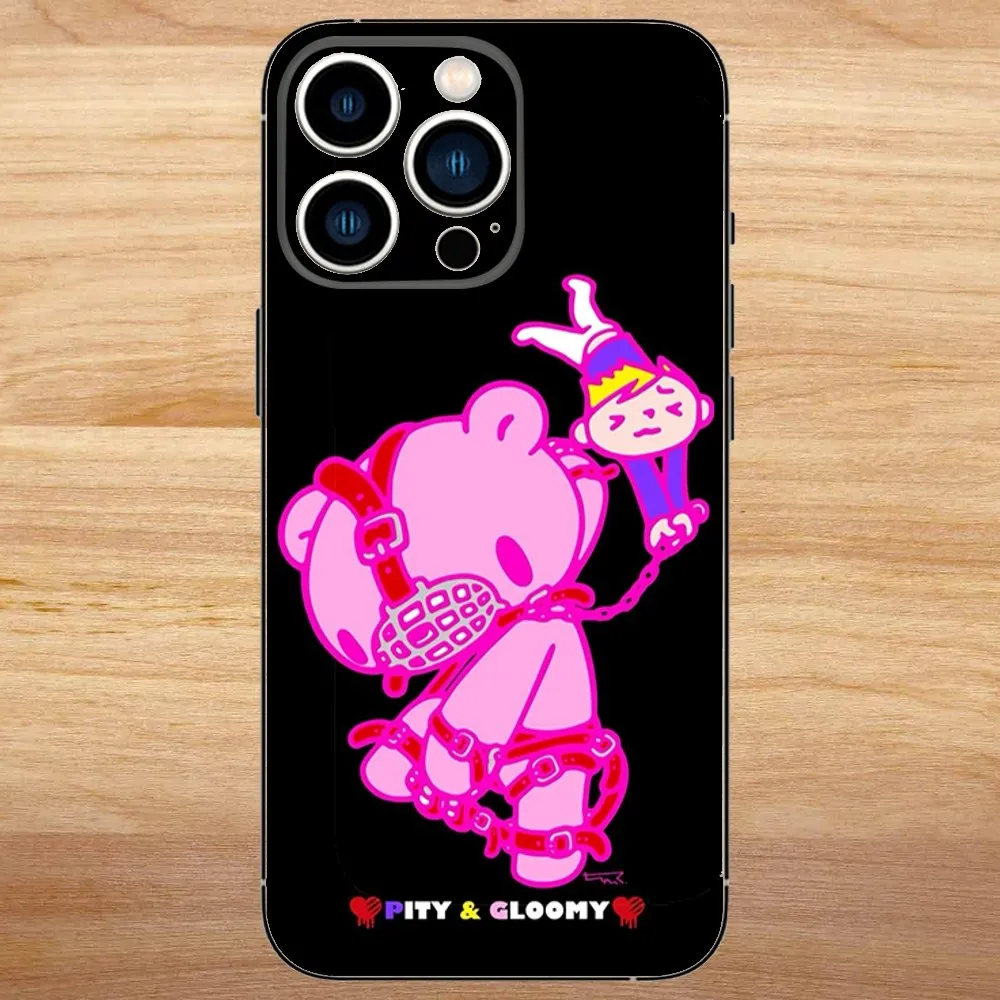 Gloomy Bear Cute Phone Case For iPhone15,14,13,12,11,Pro,Max,Plus,Mini,X,XS,XR,8,7,6,S,Plus,SE Soft Black Case