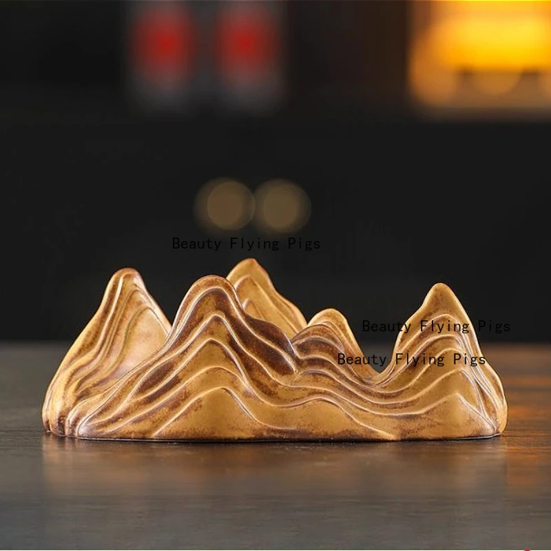 1pc Chinese Ceramic Rockery Decorations Home Decoration Fish Tank Landscape Decoration Ceramic Rockery Handicrafts 17*9*6cm