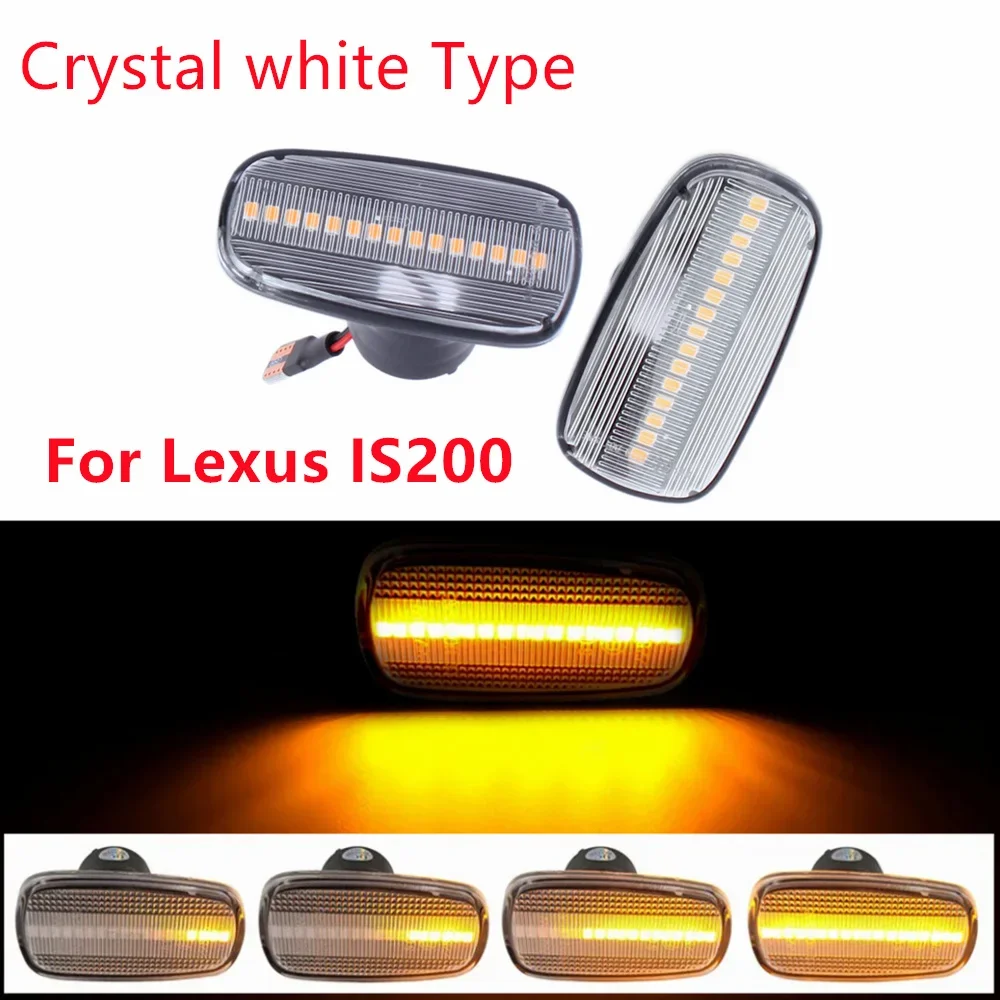 

2Pcs LED Side Marker Light Turn Signal Lamp For Toyota Land Cruiser Prius Kluger Wish Altezza Crown Lexus IS200 / IS300 LS430