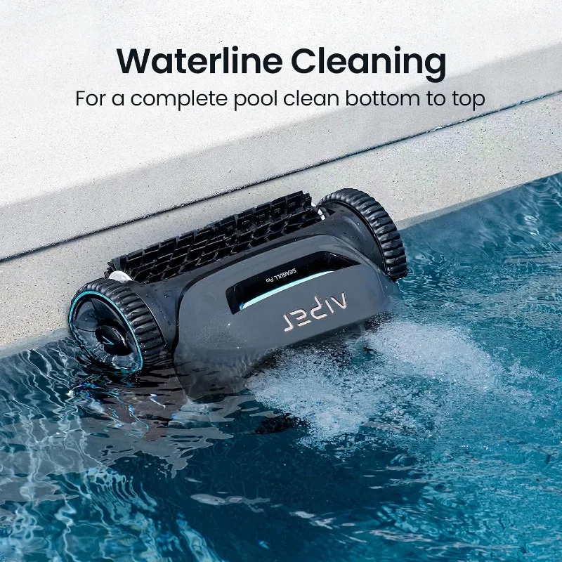 AIPER Seagull Pro Cordless Robotic Pool Cleaner, WavePath Navigation, Wall-Climbing, Quad-Motor, 150 mins Runtime